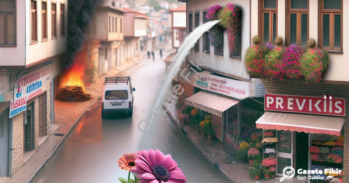 "Aydın Efeler'de Çiçekçi Yangını: Komşuların Dikkati Faciayı Önledi" başlıklı haber için fotorealist