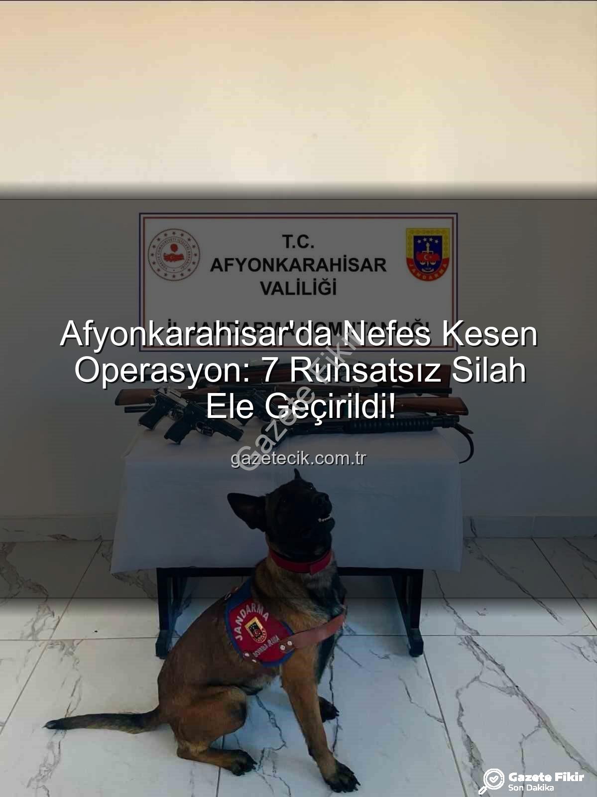 ruhsatsız silah operasyonu - Afyonkarahisar Jandarması'ndan Nefes Kesen Ruhsatsız Silah Operasyonu: 7 Silah Ele Geçirildi!